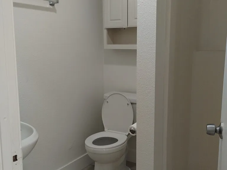 restroom with new sink