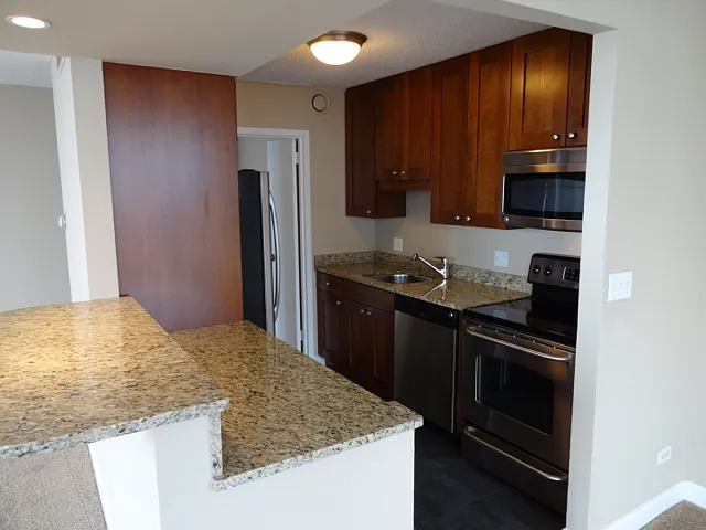 SS appliances, Cherry Cabinets