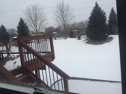 Deck overlooking yard