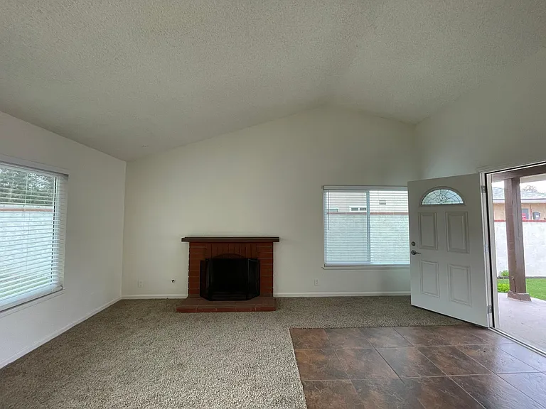 Living room with fireplace