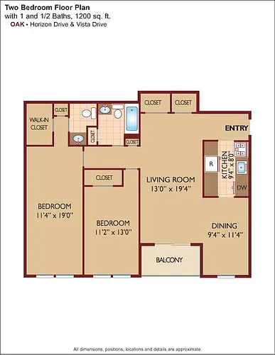 Floor plan $2.25/sq.ft. - Oak