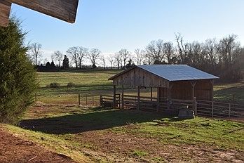 View from covered porch