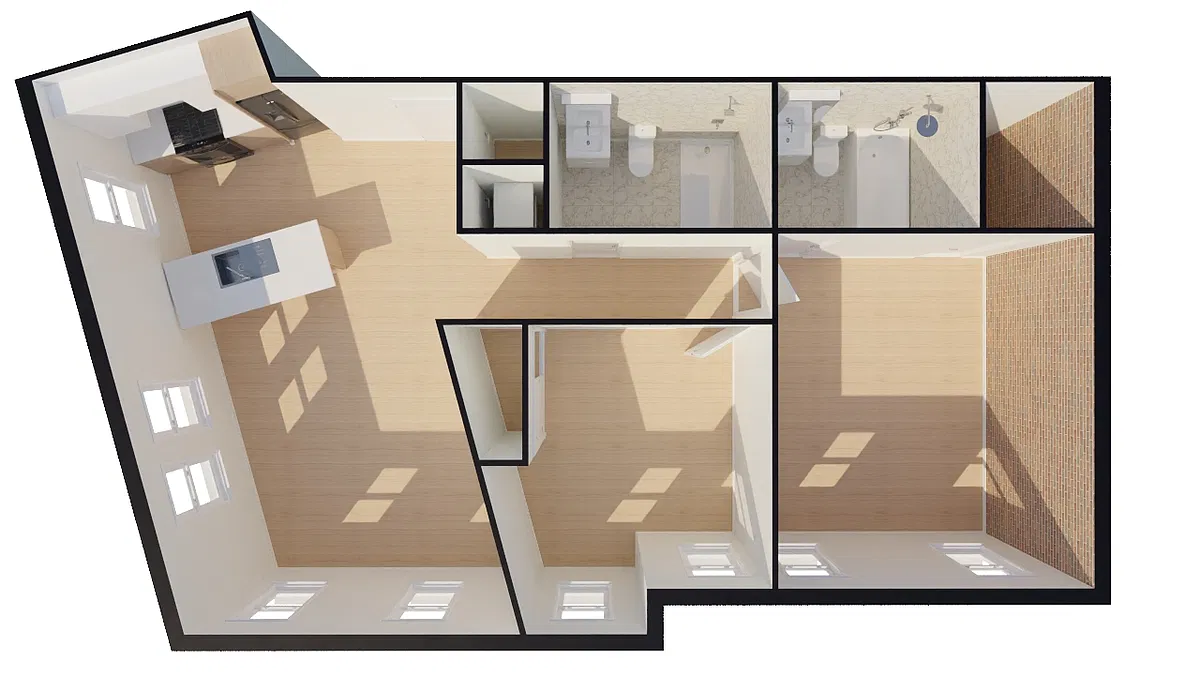 Floor plan 2 Bed 2 Bath