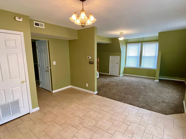 Dining room and family room.