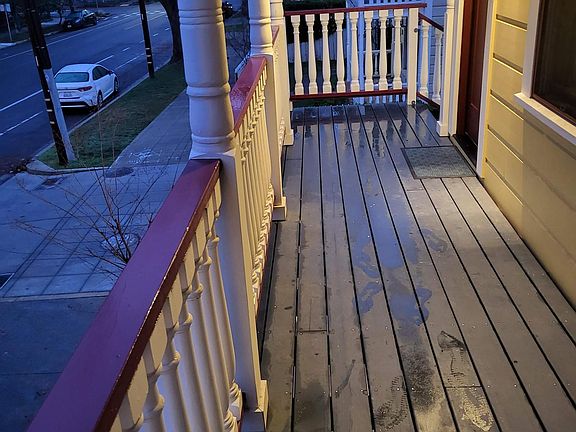 Front porch on an early morning.