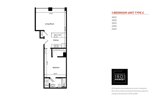 Floor plan One Bedroom C