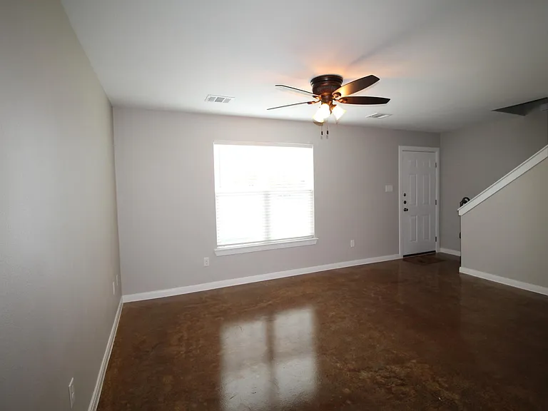 Living Room with concrete floors
