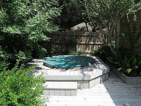 Spa area with composite decking