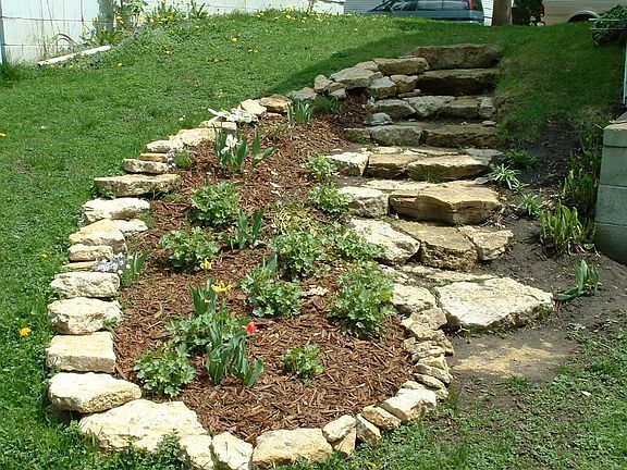 Back Steps & Flower Garden