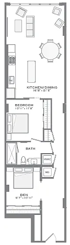 Floor plan A1D.1 (w/Den)