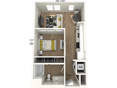 Floor plan S1-FinishI-624sf