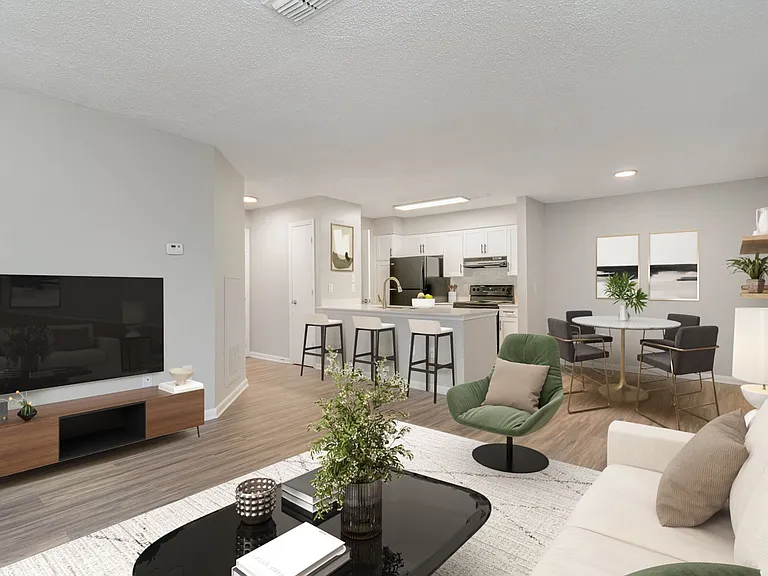 Dining Room, Kitchen and Living Room