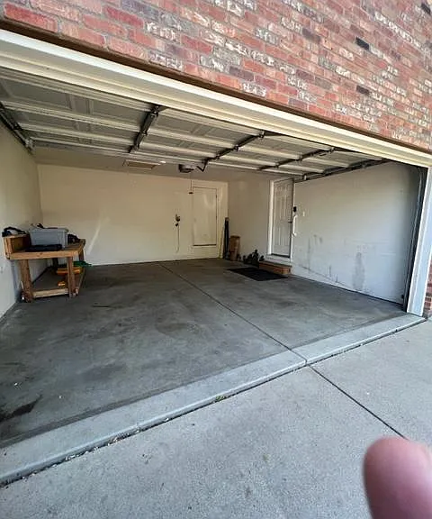 2 car (deep) garage 19 ft x 19 ft plus workbench