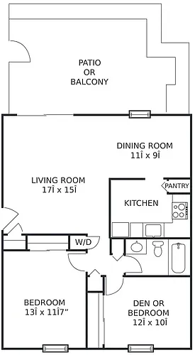 Floor plan 2Bed/1Ba-Up (F)