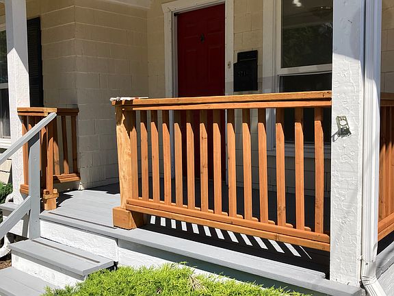 Front porch is waiting for 2 tall stools and a bistro table for cool summer enjoyment!