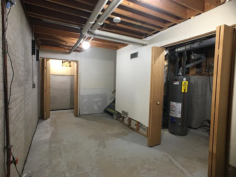 Basement with upgraded climate control unit