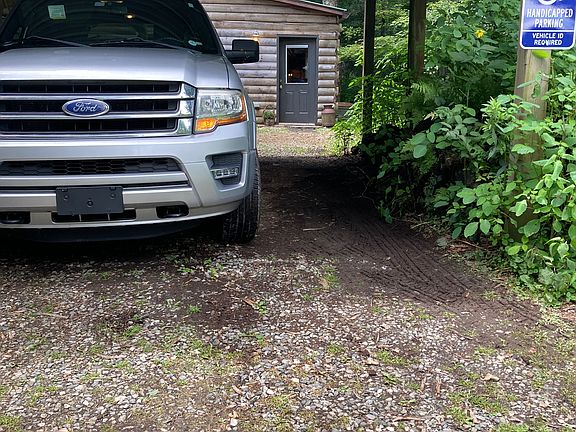 Disability parking in front of Guesthouse