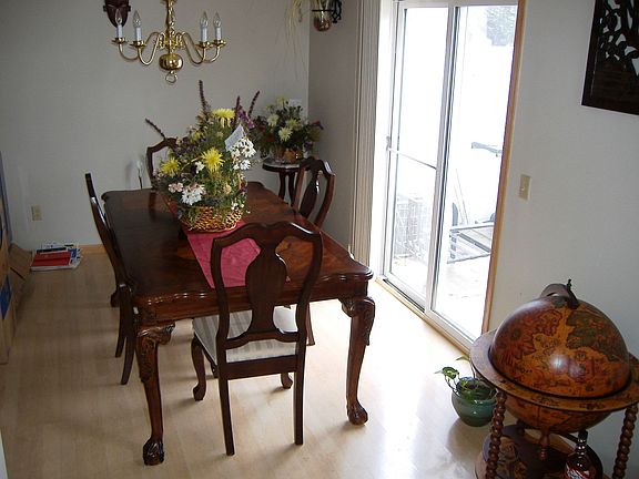Dining room with patio door