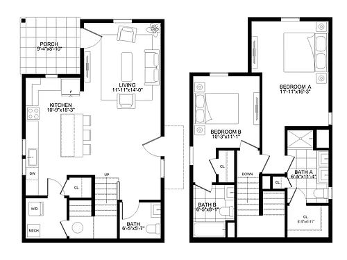 Floor plan 2BR TH Twin