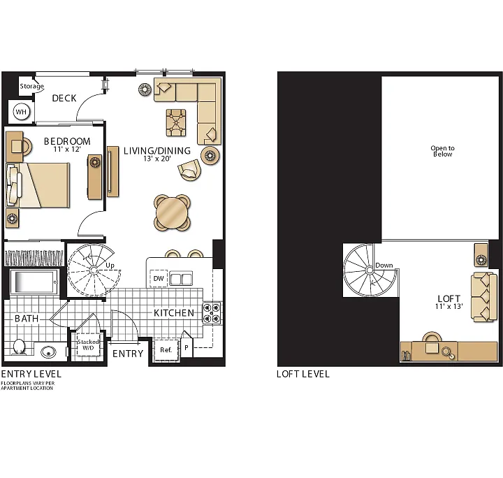 Floor plan Milano - One Bedrooms with Loft