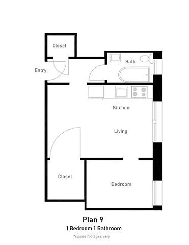 Floor plan Floor Plan 9 1BR 1BA