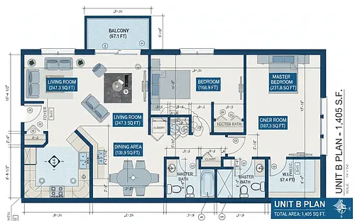 Floor plan 2 Bedroom 2 Bathroom