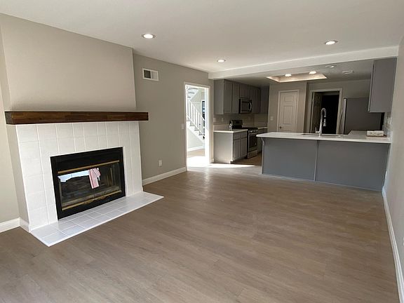 Family room and kitchen