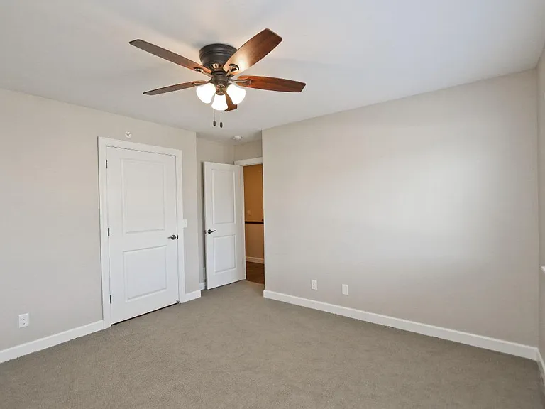 Ceiling fan in bedroom