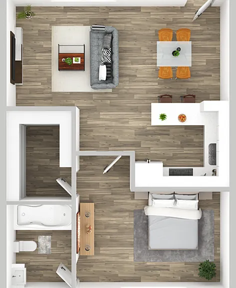 One-Bedroom One-Bathroom Floor Plan One-Bedroom One-Bathroom Floor Plan