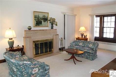 Marble wood burning fireplace