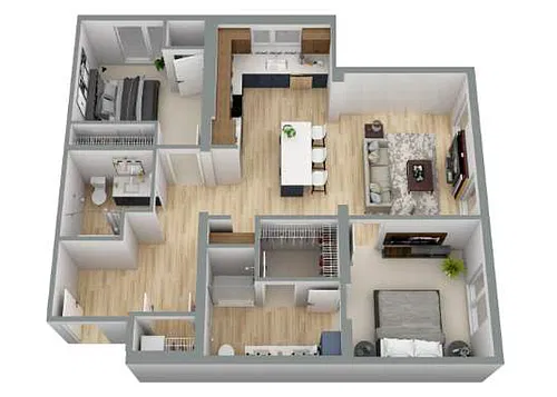 Floor plan 1 Bedroom Accessible - B1