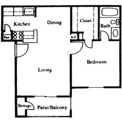 Floor plan A 1X1