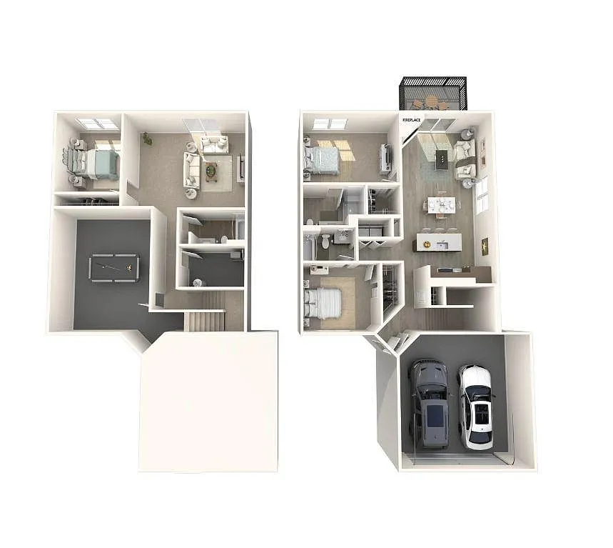 Floor plan 3 Bedroom 3 Bath Townhome