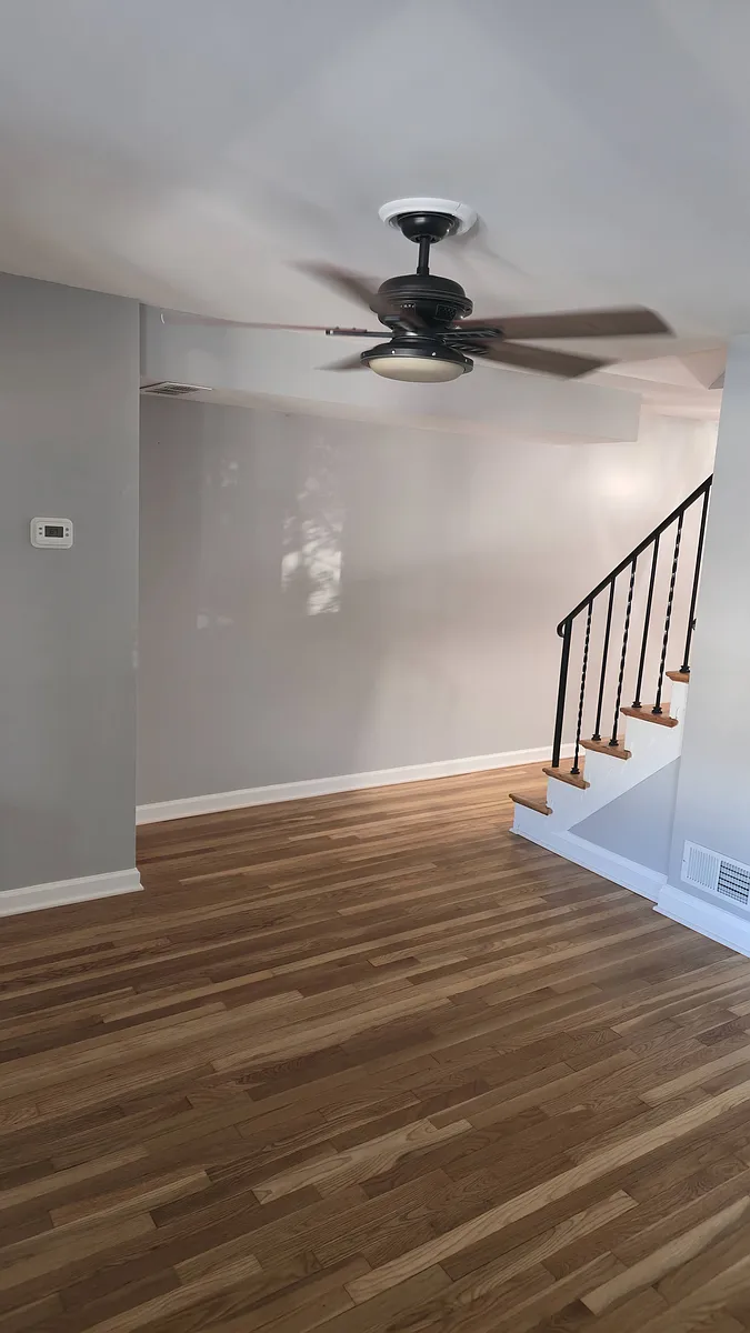 Living Room with Ceiling Fan - 8429 Kavanagh Rd