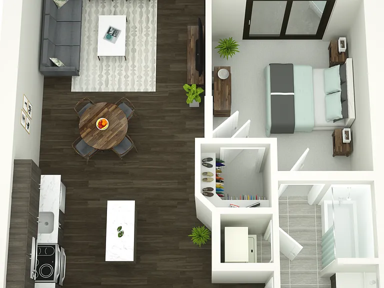 Porter Street - A2TR - 1 Beds - 1 Baths - 663 Sq. ft.