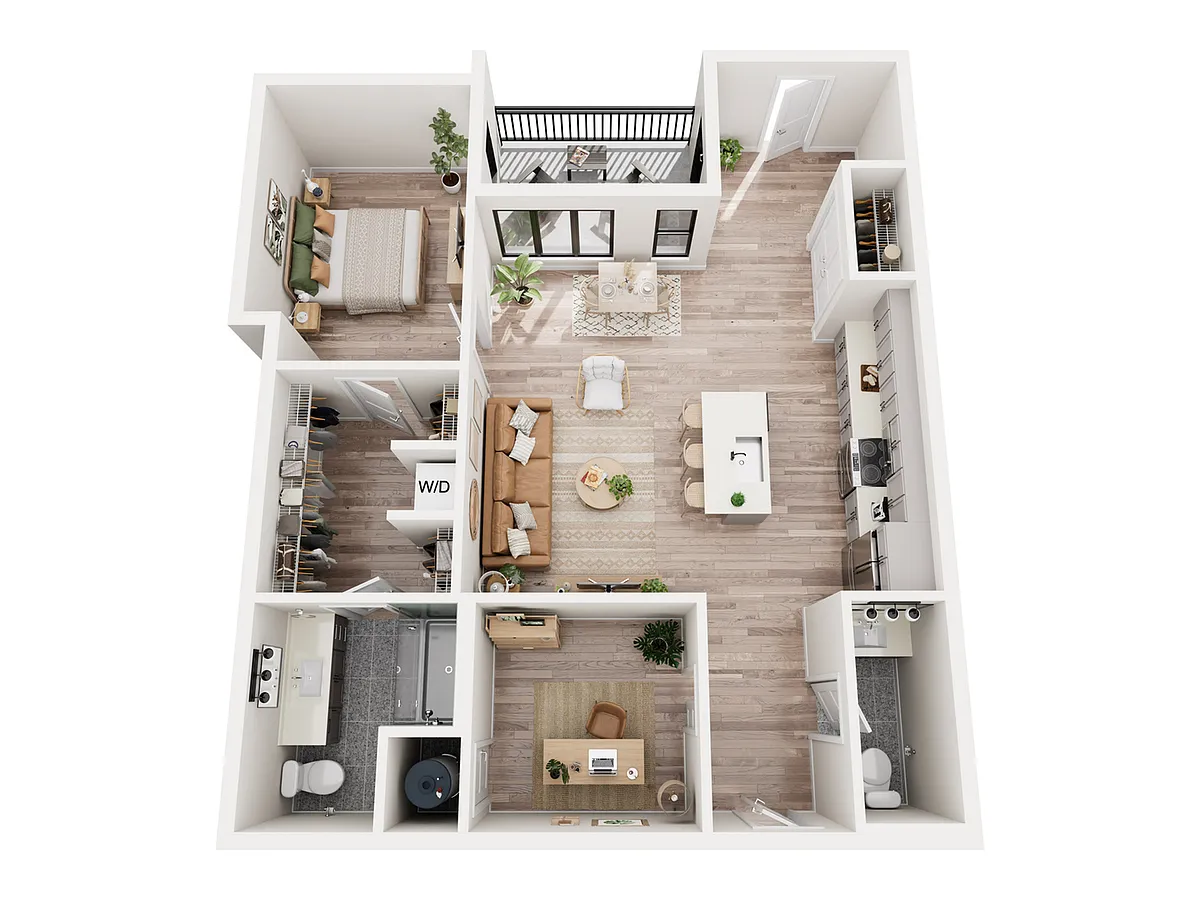 Floor plan D'Angelo Walk-Up with Den