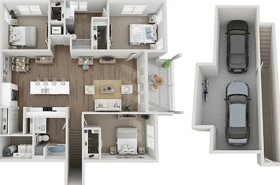 Floor Plan 3B | Seasons at North Aurora | Apartments in North Aurora, IL Floor Plan 3B | Seasons at North Aurora | Apartments in North Aurora, IL