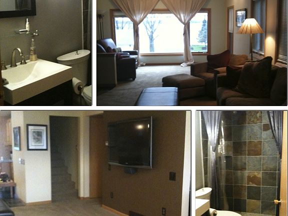 downstairs living area with lake view