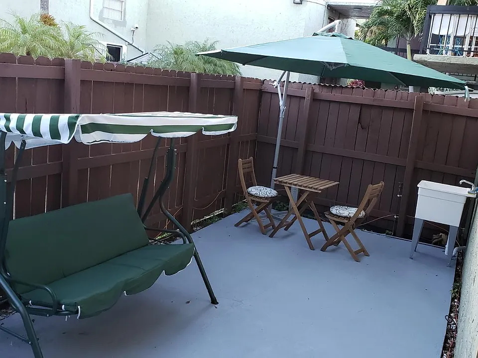 Spacious backyard.