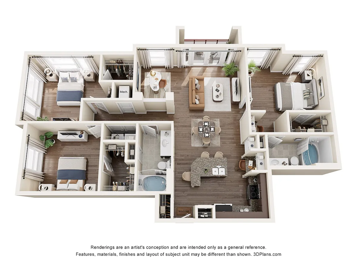 Floor plan 3 Bedroom D1