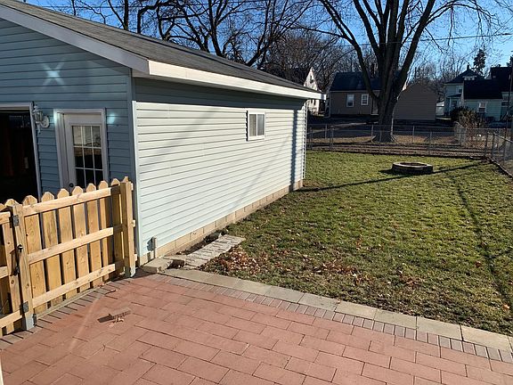 Backyard with patio and fire pit