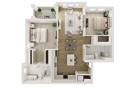 Floor plan 2BD 2BTH B2
