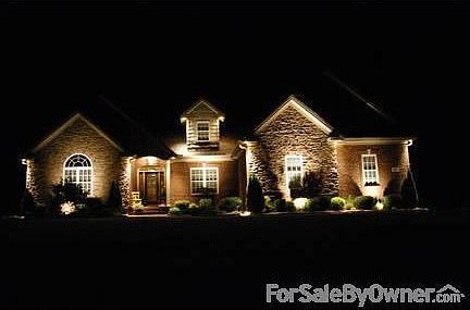 Exterior - at Night
						:
						Custom designed electrical lighting throughout the home.