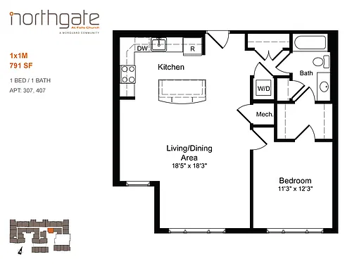 Floor plan 1x1M