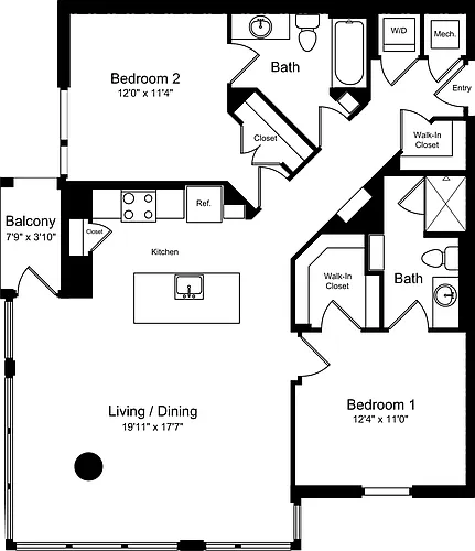 Floor plan B04 with Balcony