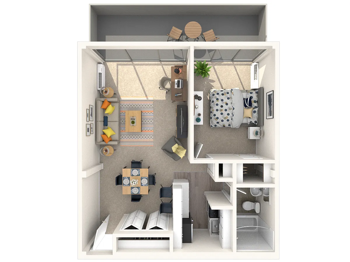 Floor plan One Bed/One Bath