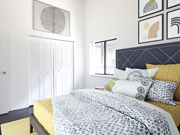 Courtyard Bedroom Yellow Bed