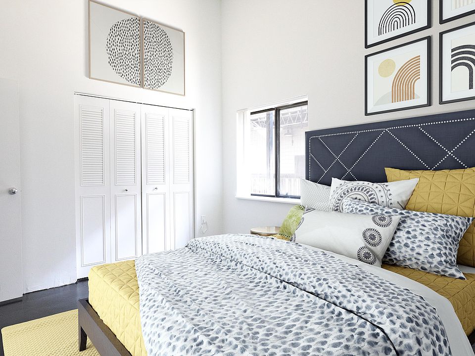 Courtyard Bedroom Yellow Bed