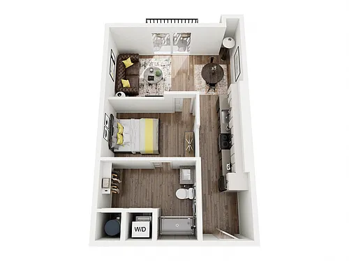 Floor plan JR 1BR 2