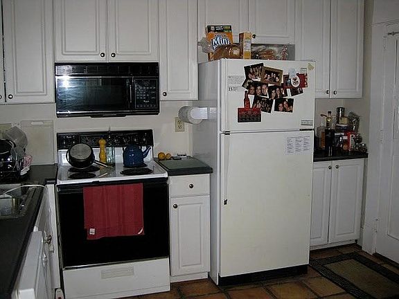 kitchen with door to deck